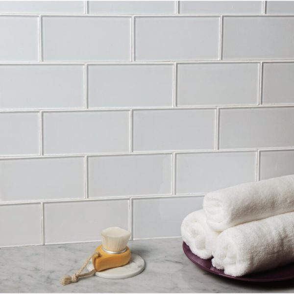 Quality Value Series 3  x 6  Glass Mosaic Subway Tile (Set of 16) 5073RR (2 boxes) For Sale