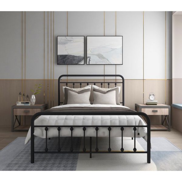 Full Black Overlock Platform Bed MRM2408 For Discount - Image 2