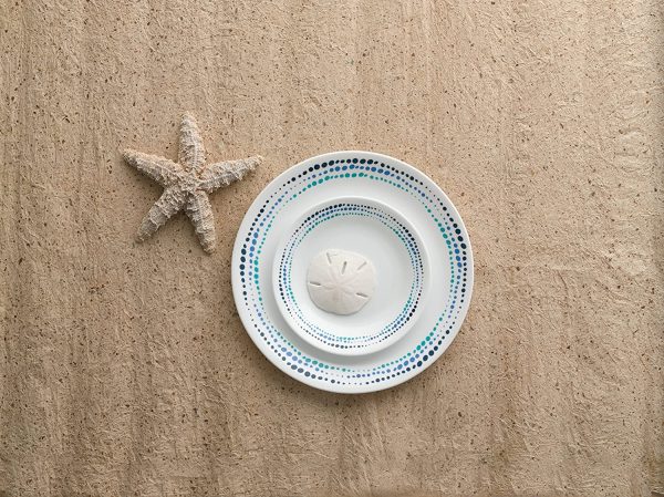 Corelle Livingware 16-Piece Dinnerware Set, Ocean Blues, Serves 4 MRM2295 Online now - Image 2