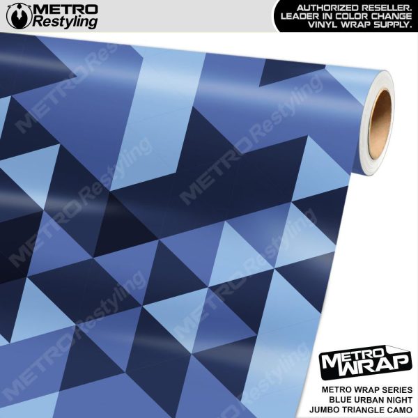 Metro Wrap Jumbo Triangle Blue Urban Night Camouflage Vinyl Film Hot on Sale