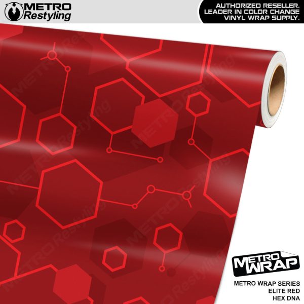 Metro Wrap Hex DNA Elite Red Vinyl Film Fashion