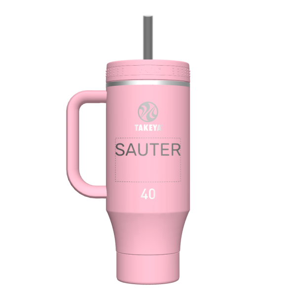40 oz Tumbler with Handle Blush - customized Cheap